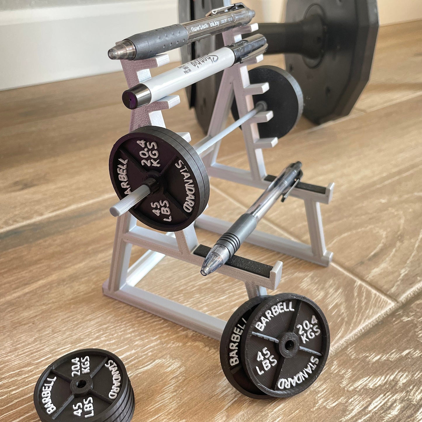 Suporte para caneta Squat Rack - organizador de mesa